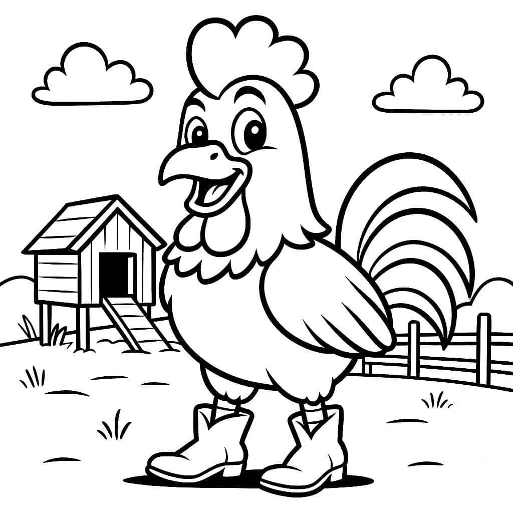 Galo amanhecer para colorir