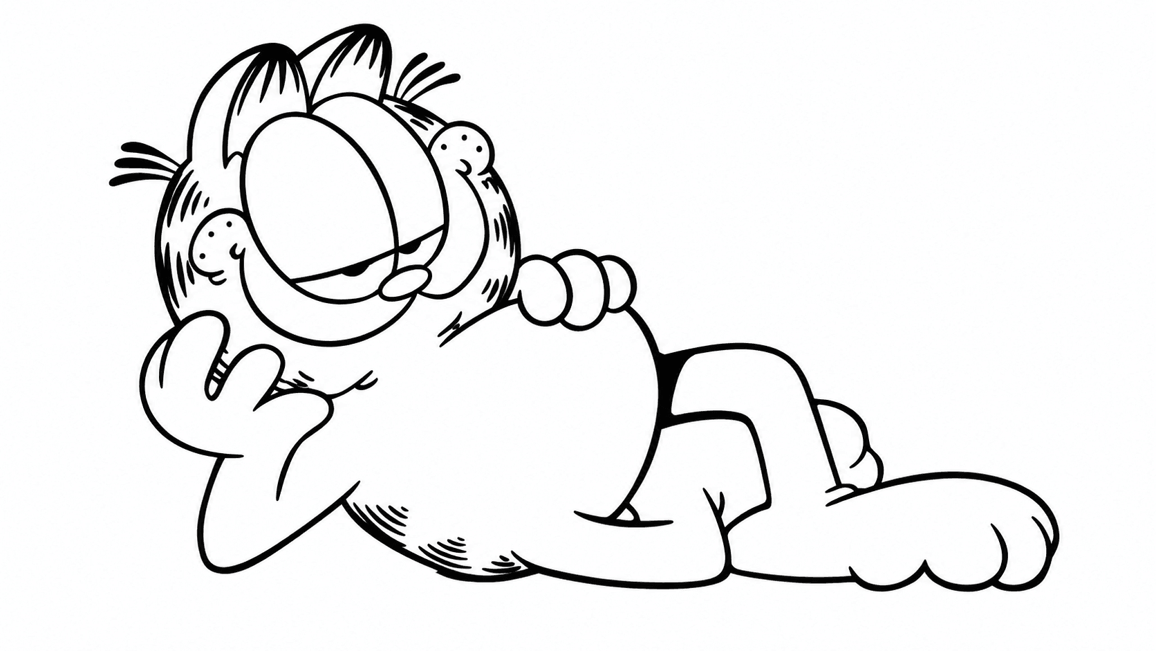 Garfield deitado para colorir