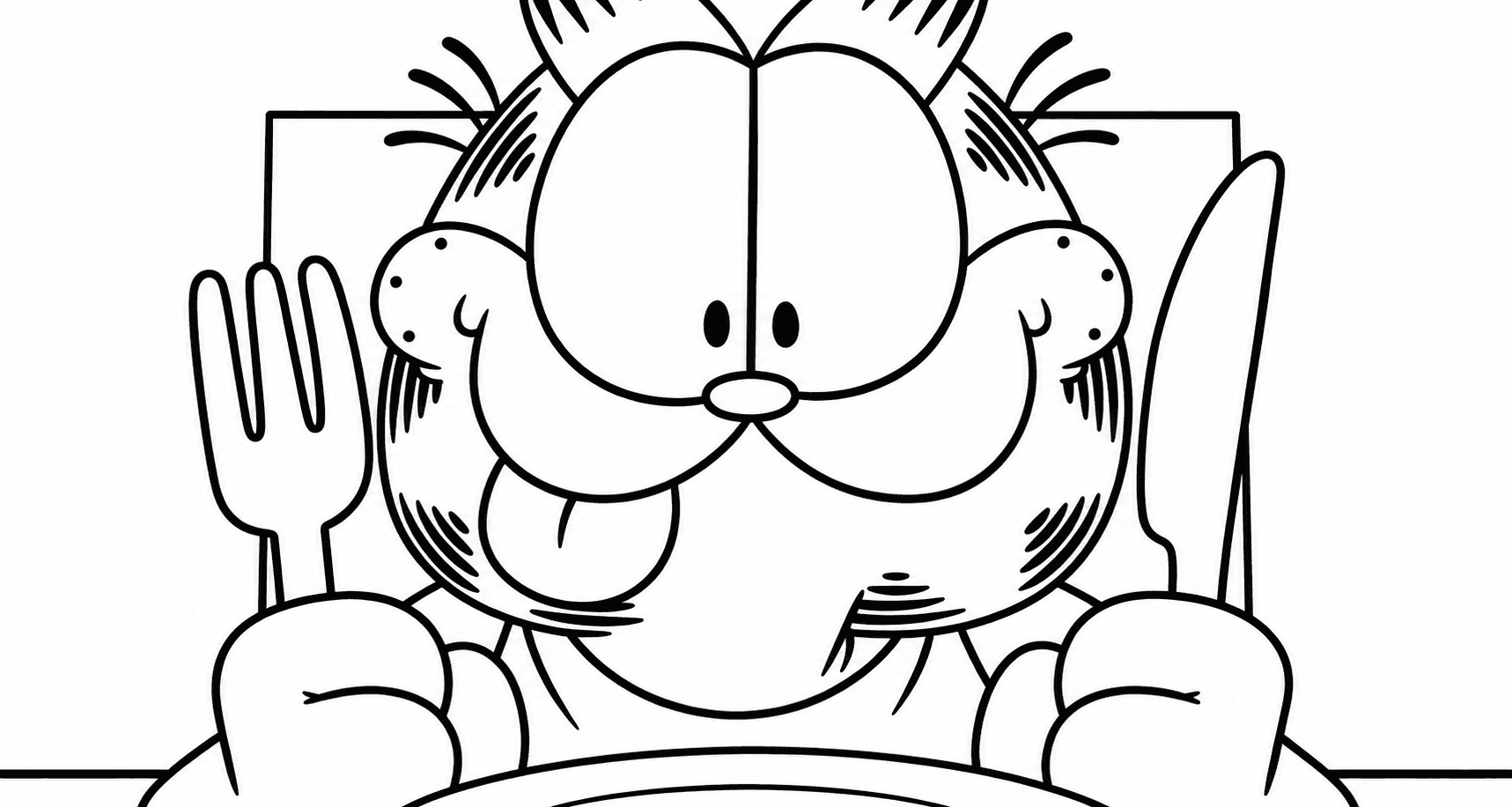 Garfield faminto para colorir