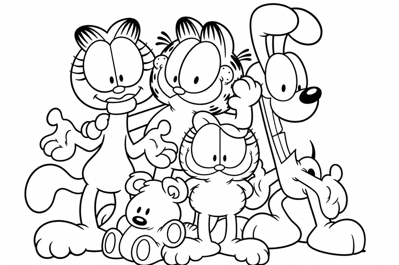 Personagens do Garfield para colorir