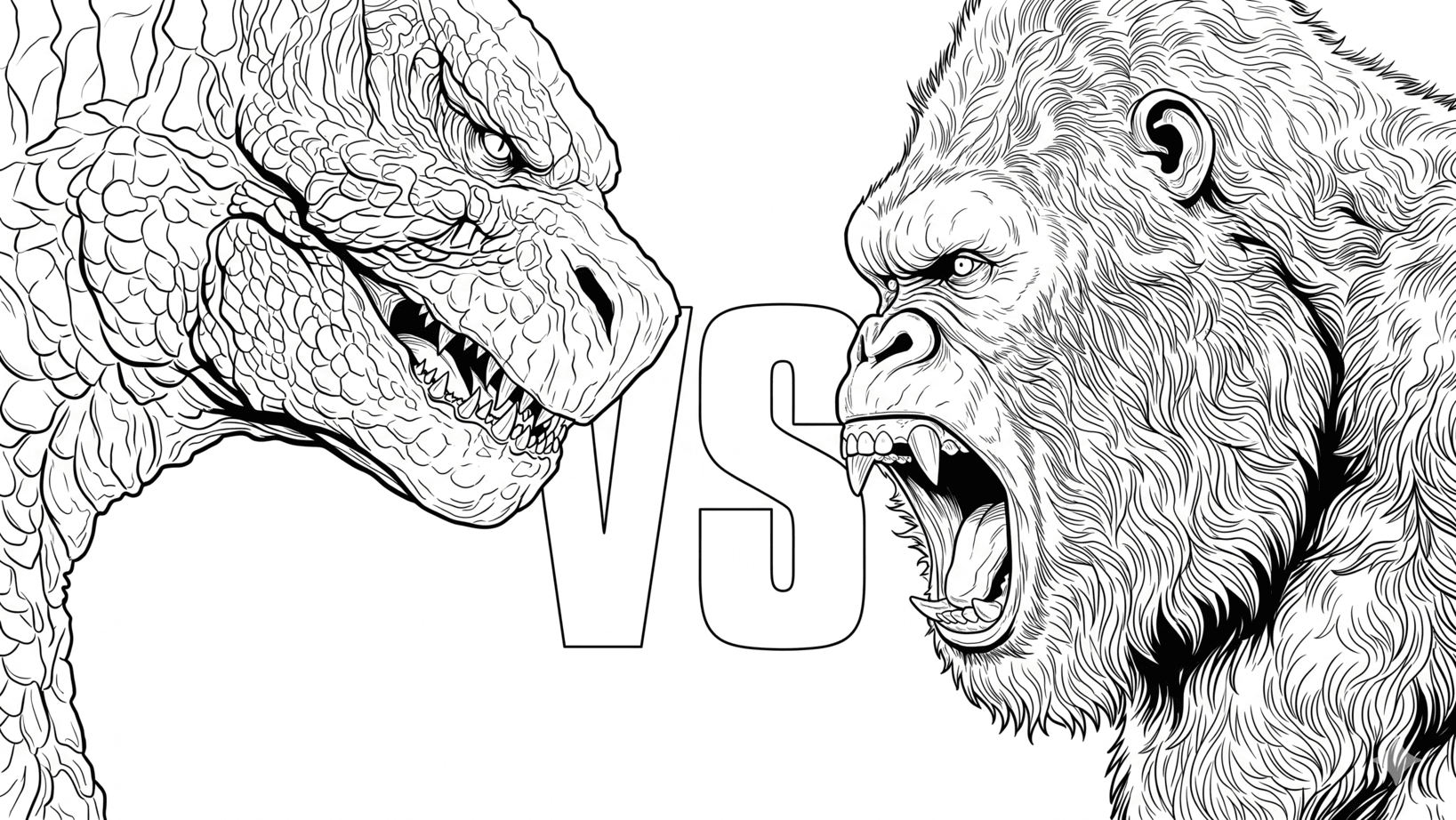 Godzilla vs Kong para colorir