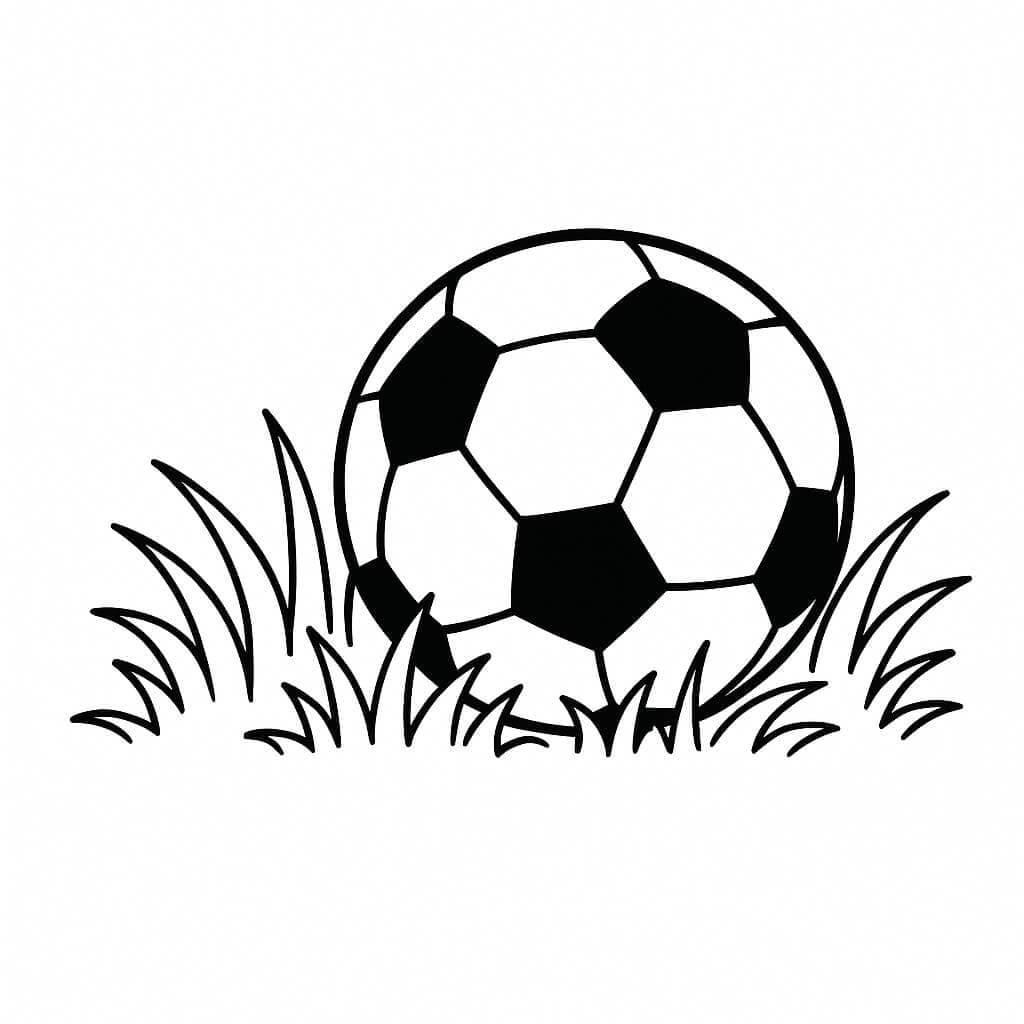 Bola de futebol na grama para colorir