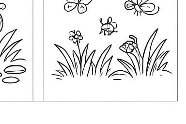 Grama com insetos para colorir