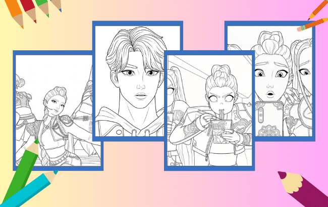 Guerreiras do K-pop Para Colorir