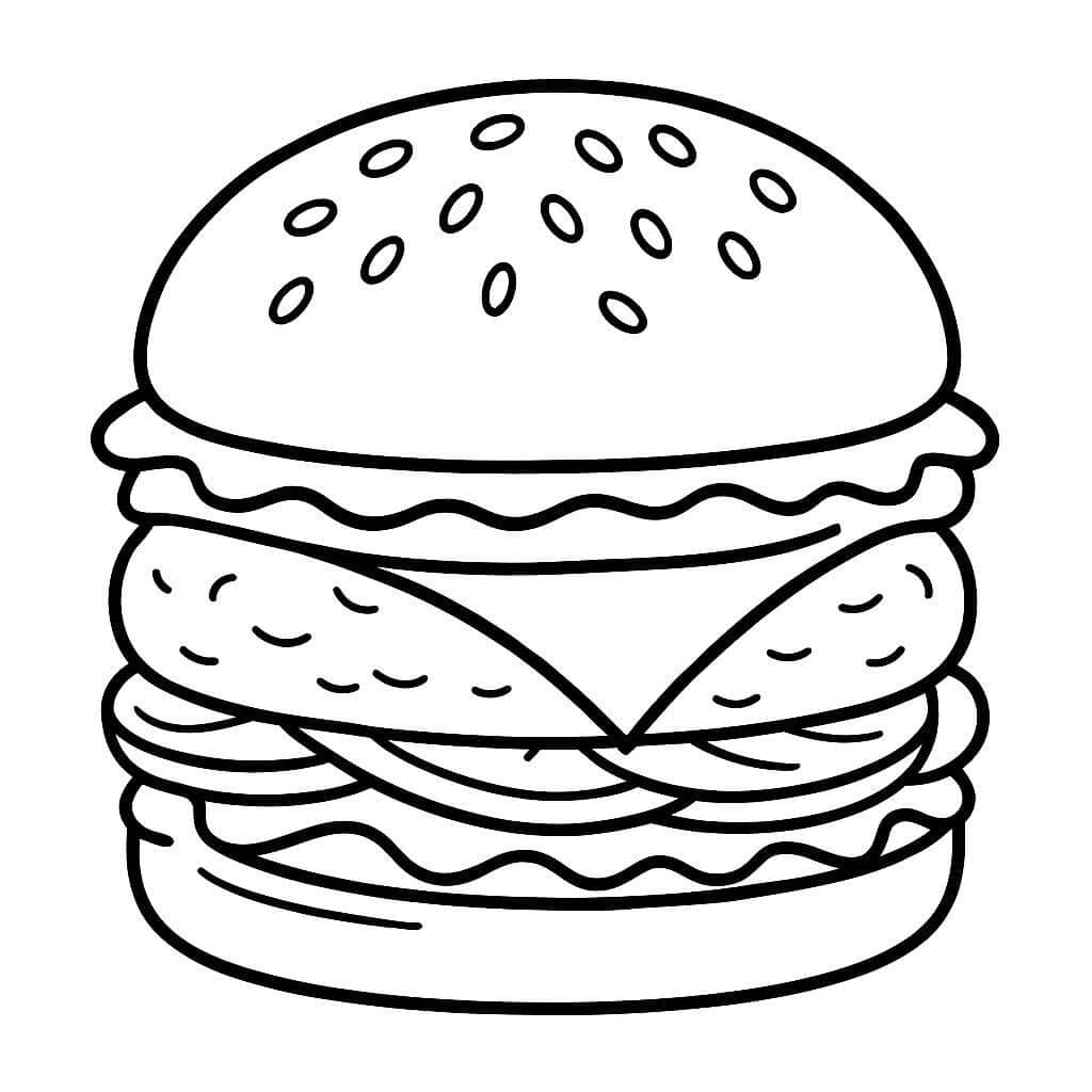 13 Desenhos de Hambúrguer para colorir e imprimir