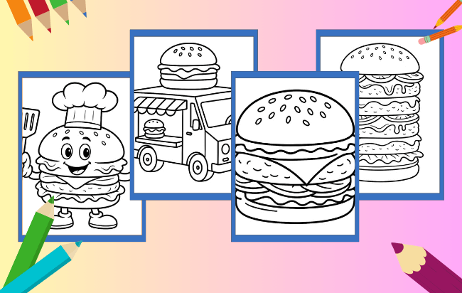 Desenhos de Hambúrguer para colorir