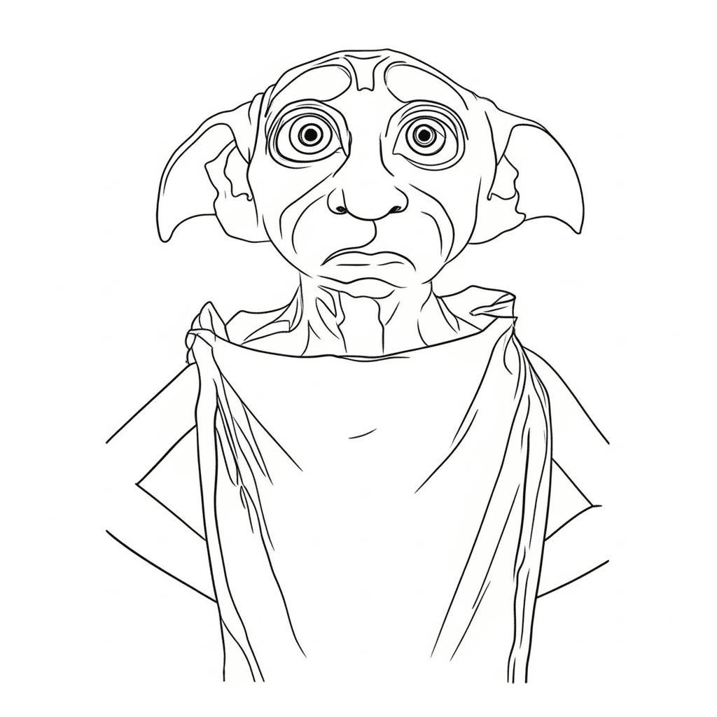 Dobby assustado para colorir