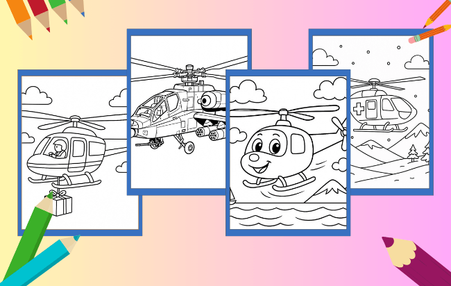 Desenhos de Helicóptero para colorir