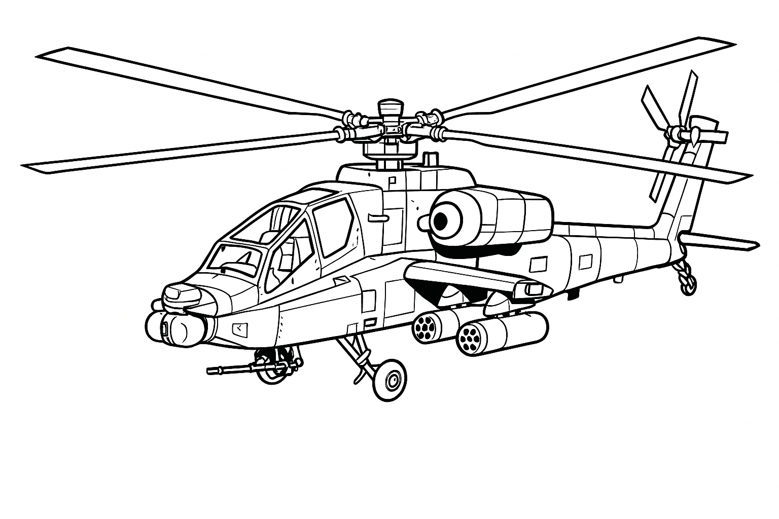 Helicóptero militar para colorir