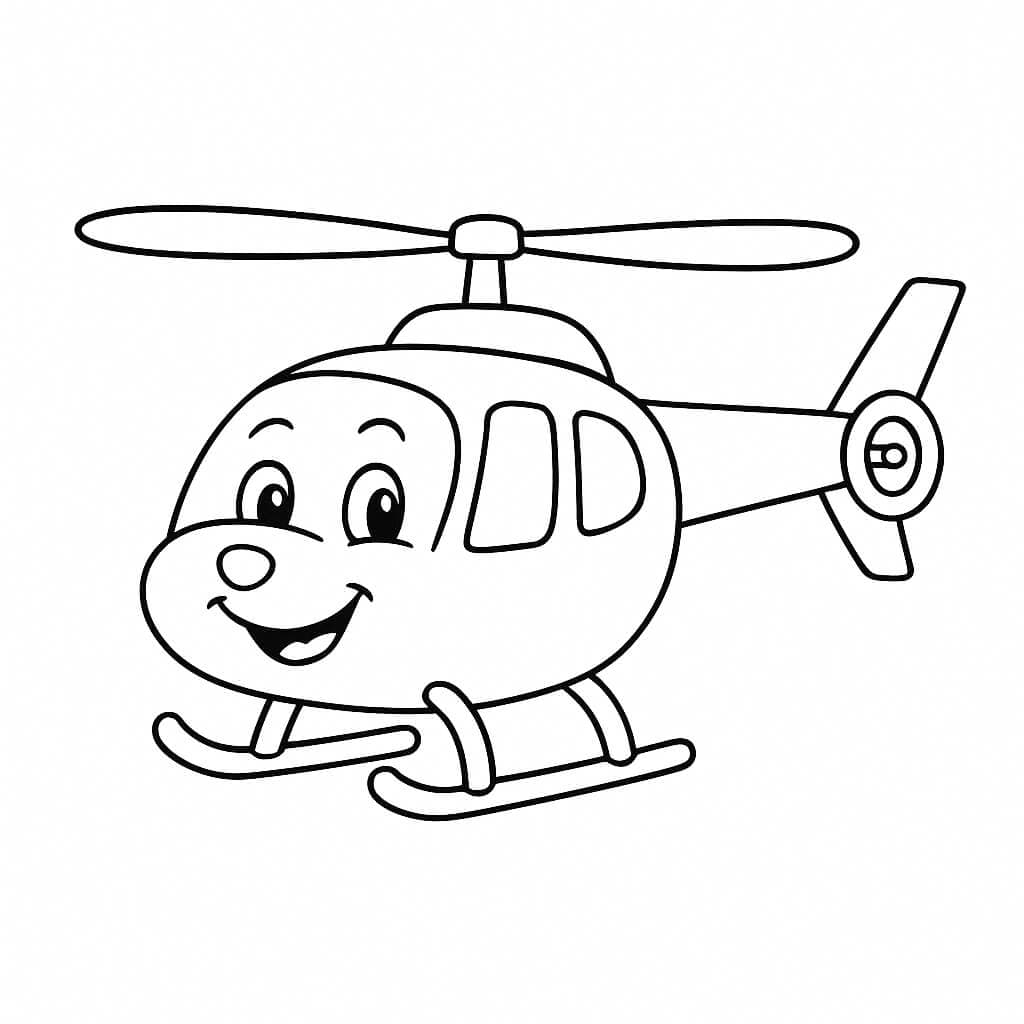 Helicóptero sorridente para colorir