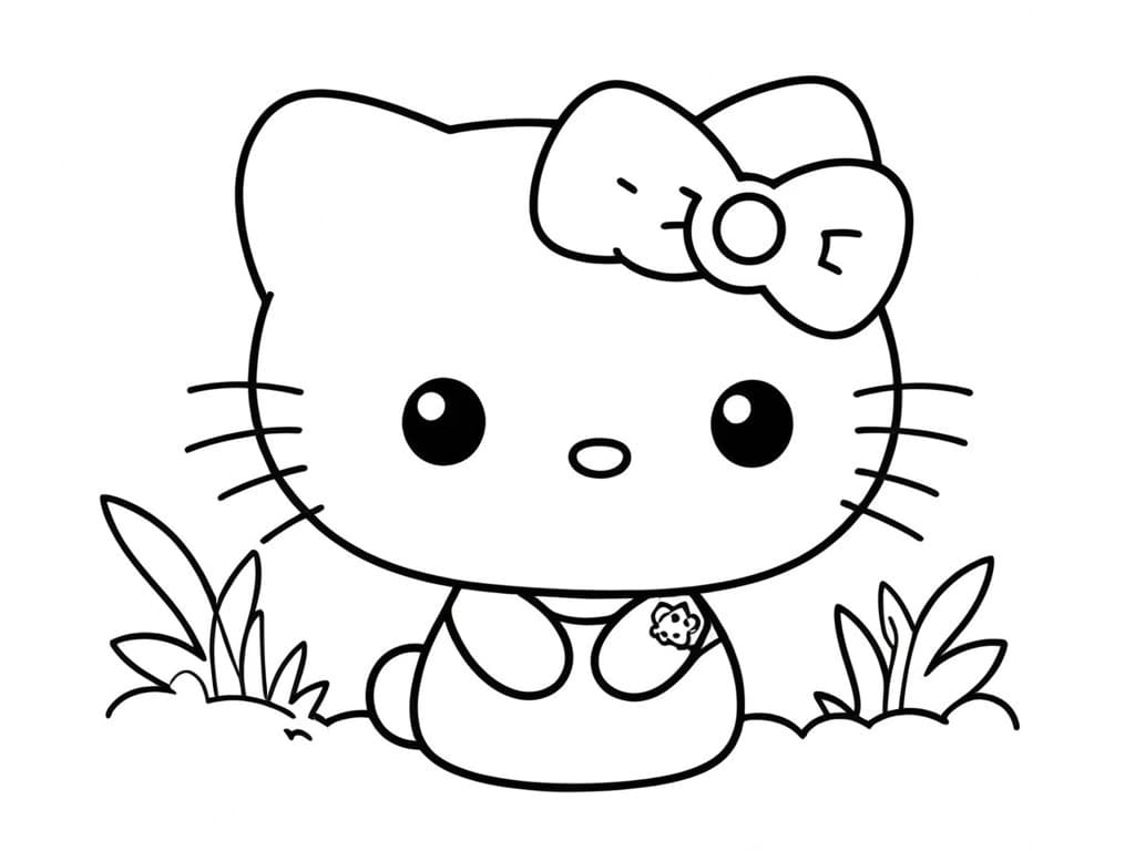 Hello Kitty desenho para colorir