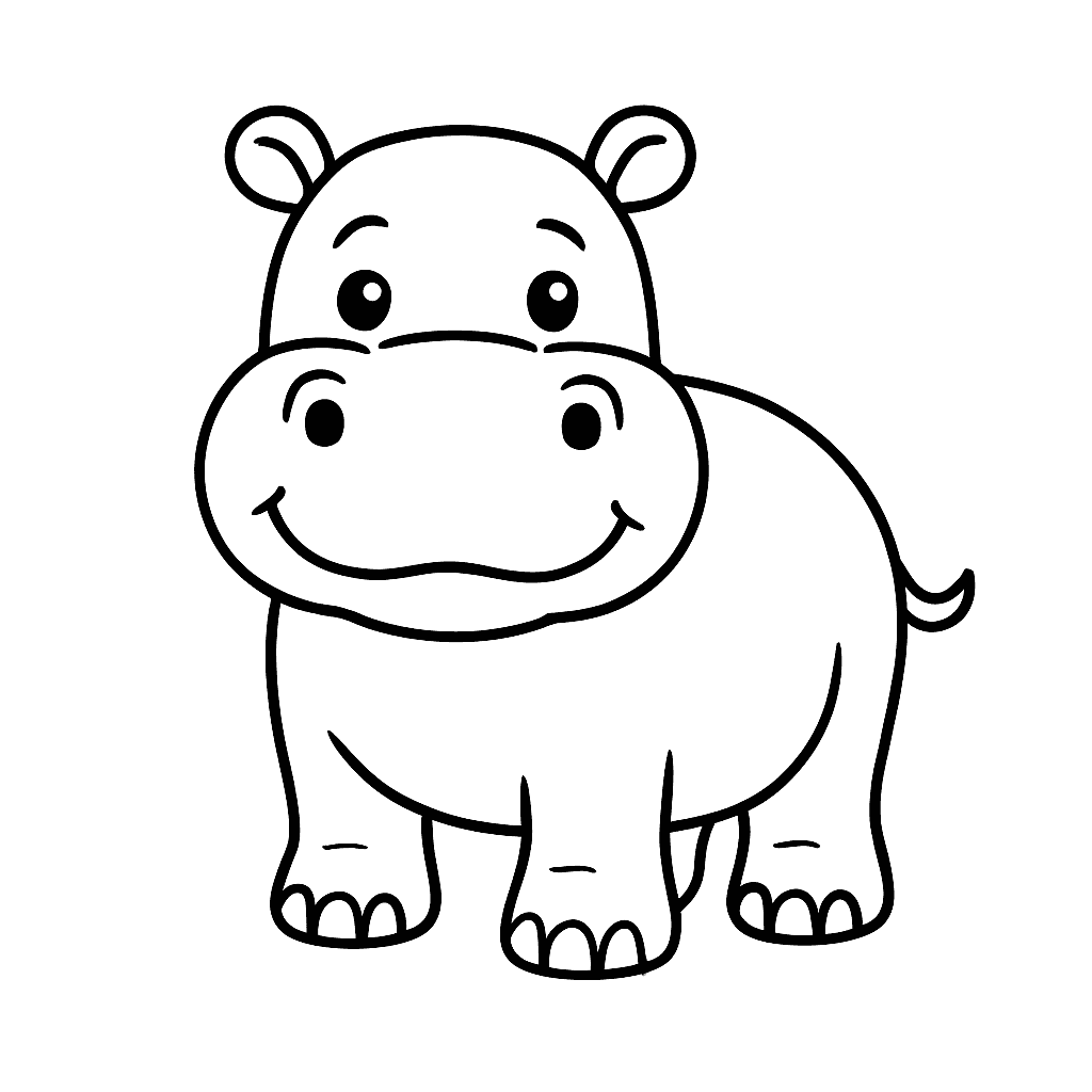Hipopotamo para colorir