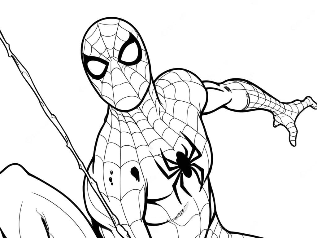 Homem-Aranha lançando teias para colorir