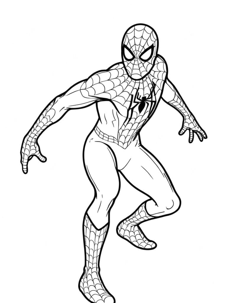Homem-Aranha pronto para ação para pintar