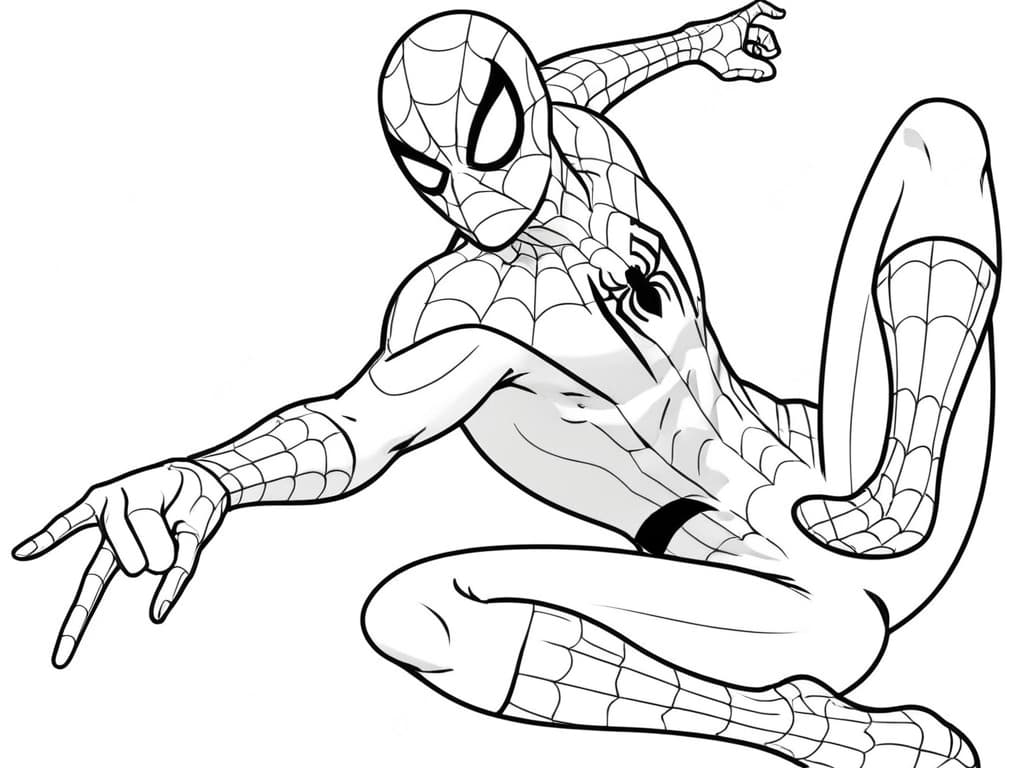 Homem-Aranha em ação para pintar