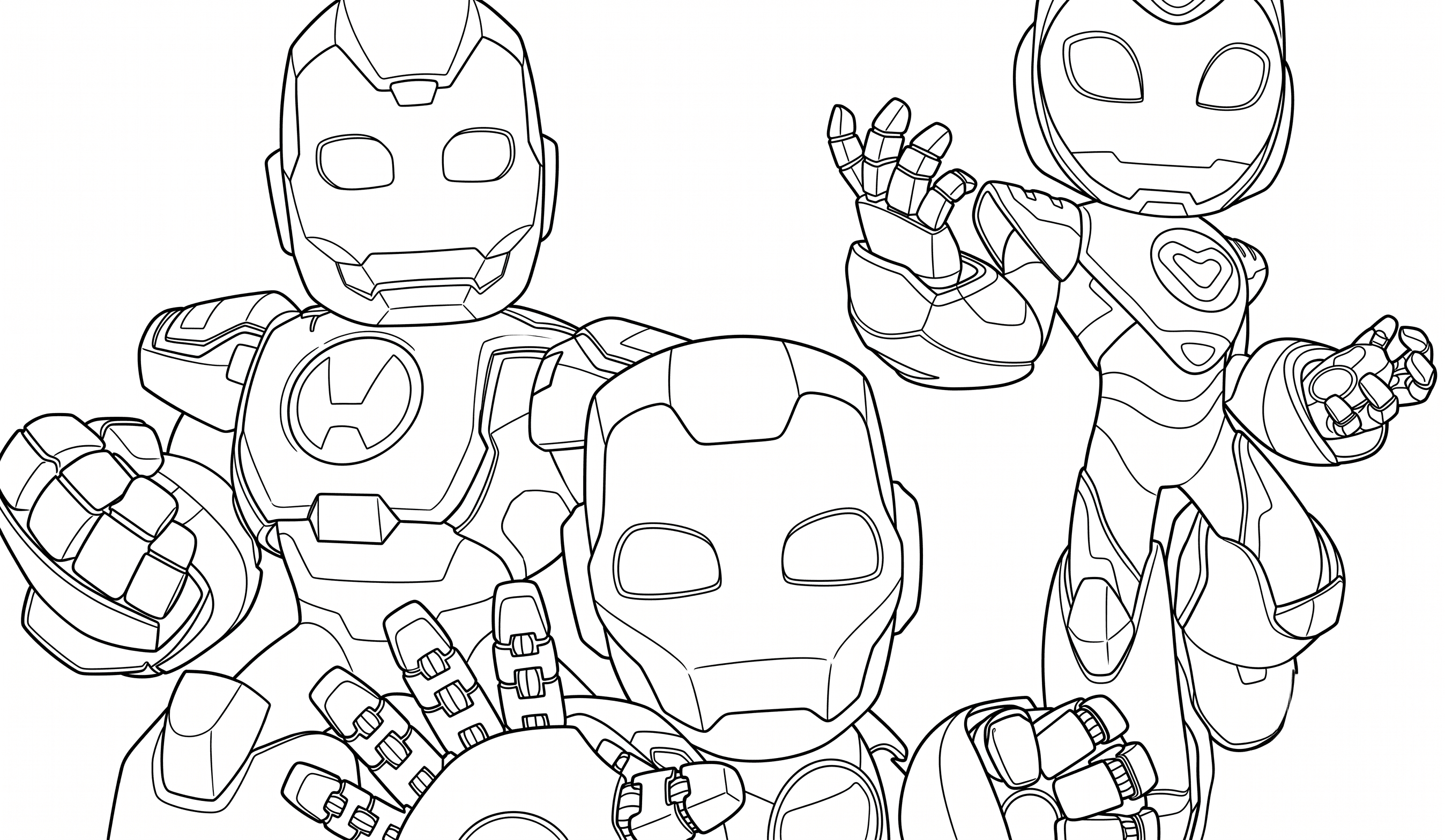 Homem de Ferro e amigos incríveis para colorir