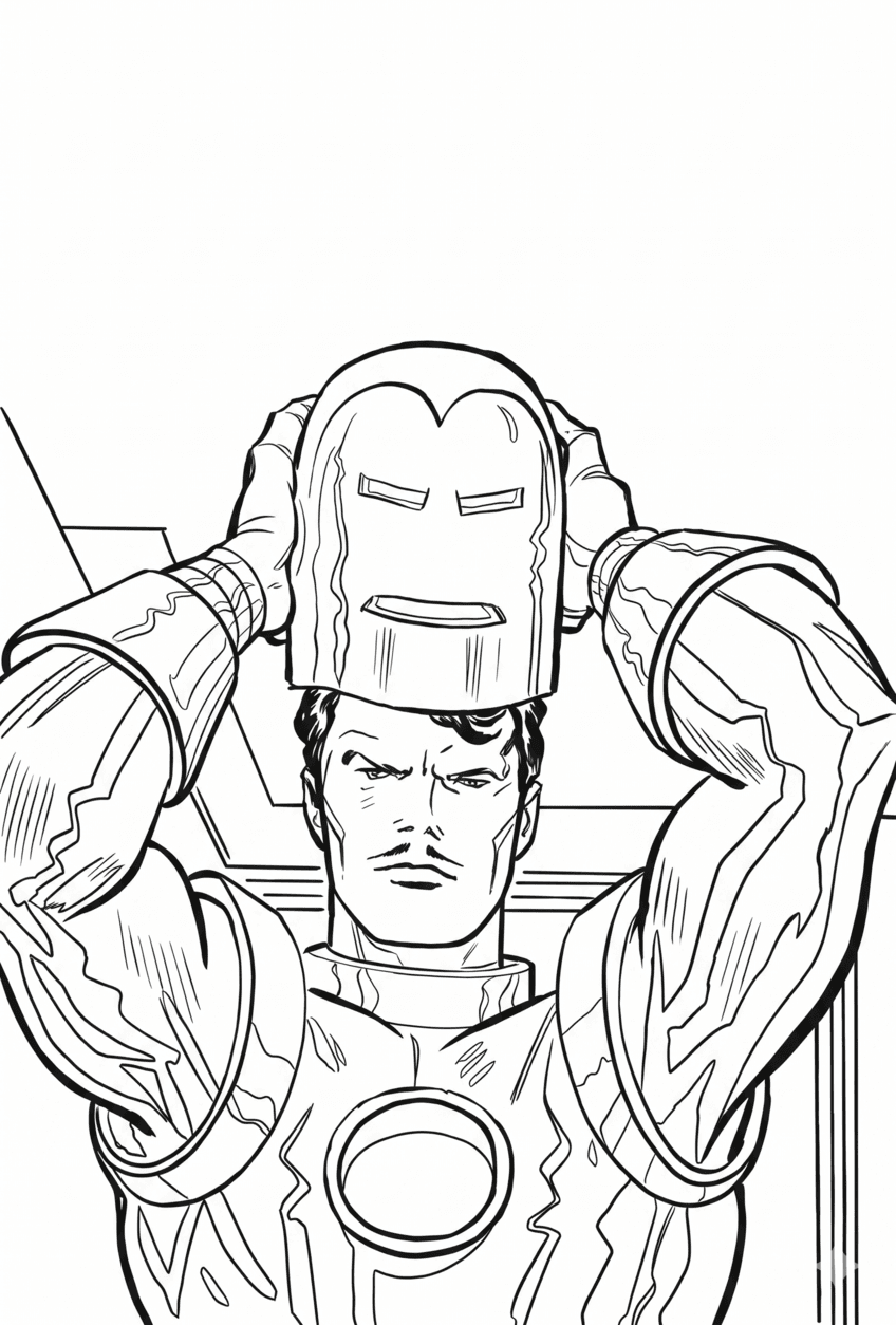 Homem de Ferro em quadrinhos para colorir
