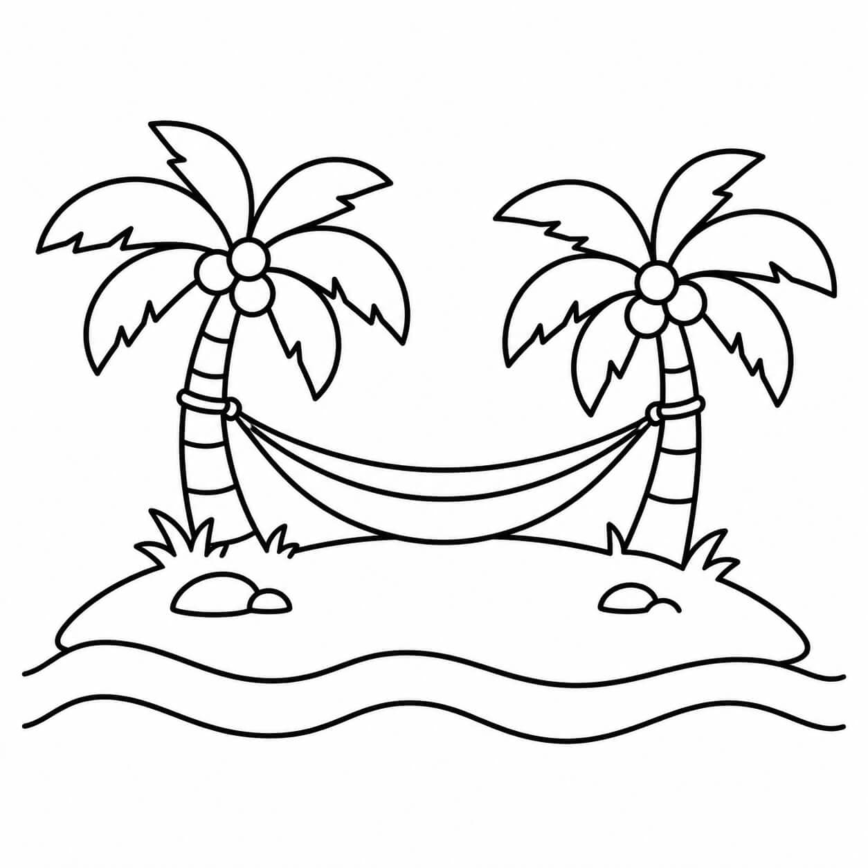 Ilha com rede para colorir