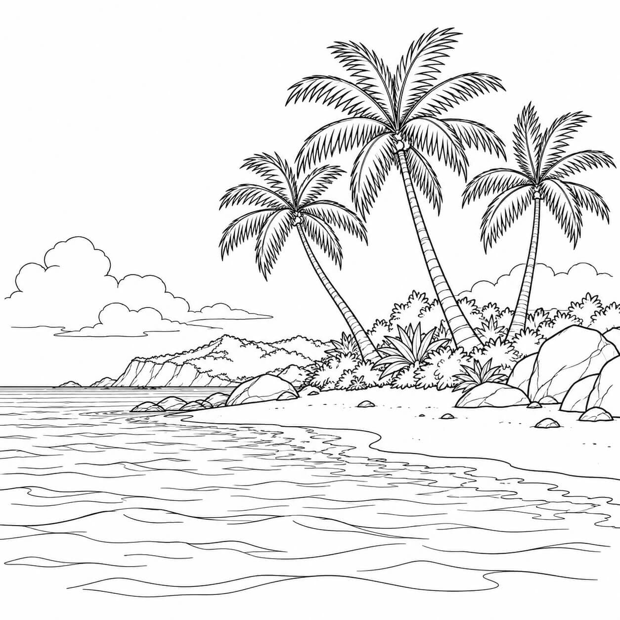 Ilha realista para colorir