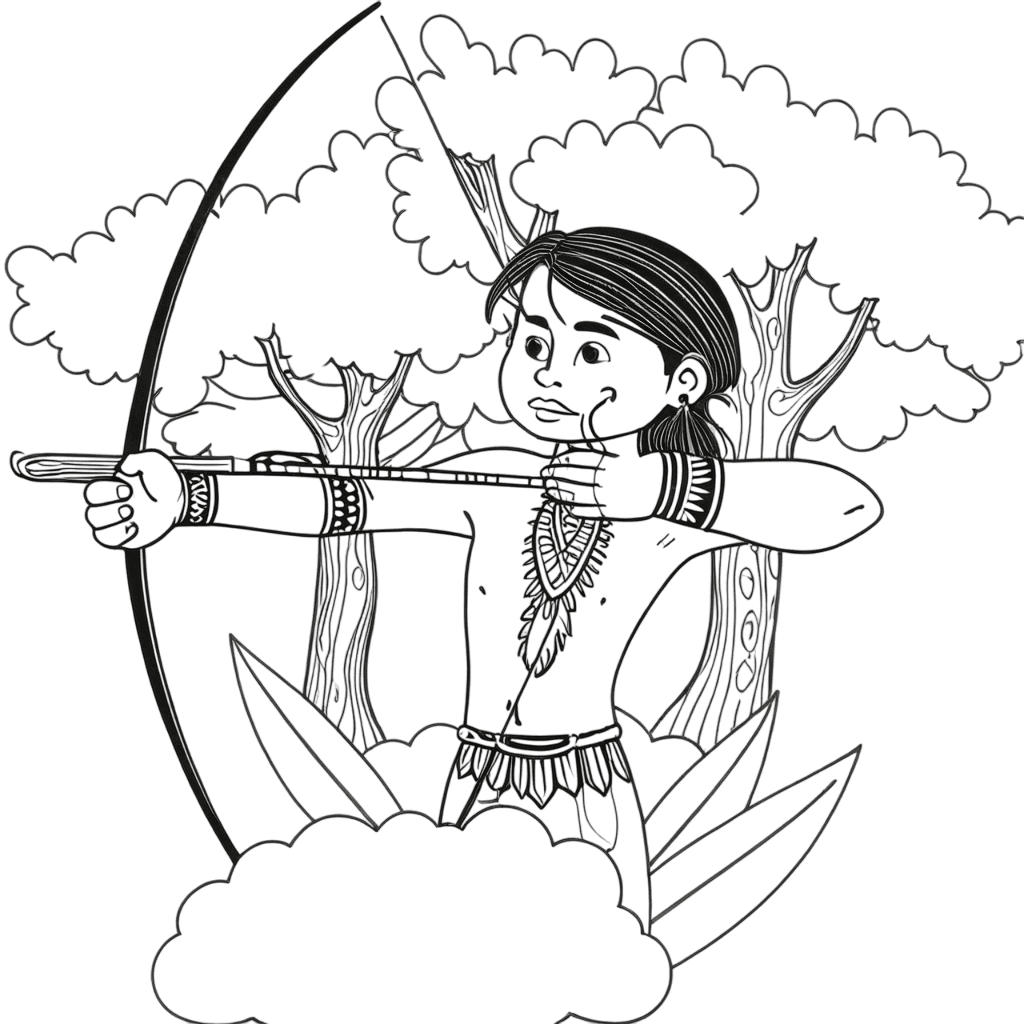 29 Desenhos de Índio para colorir