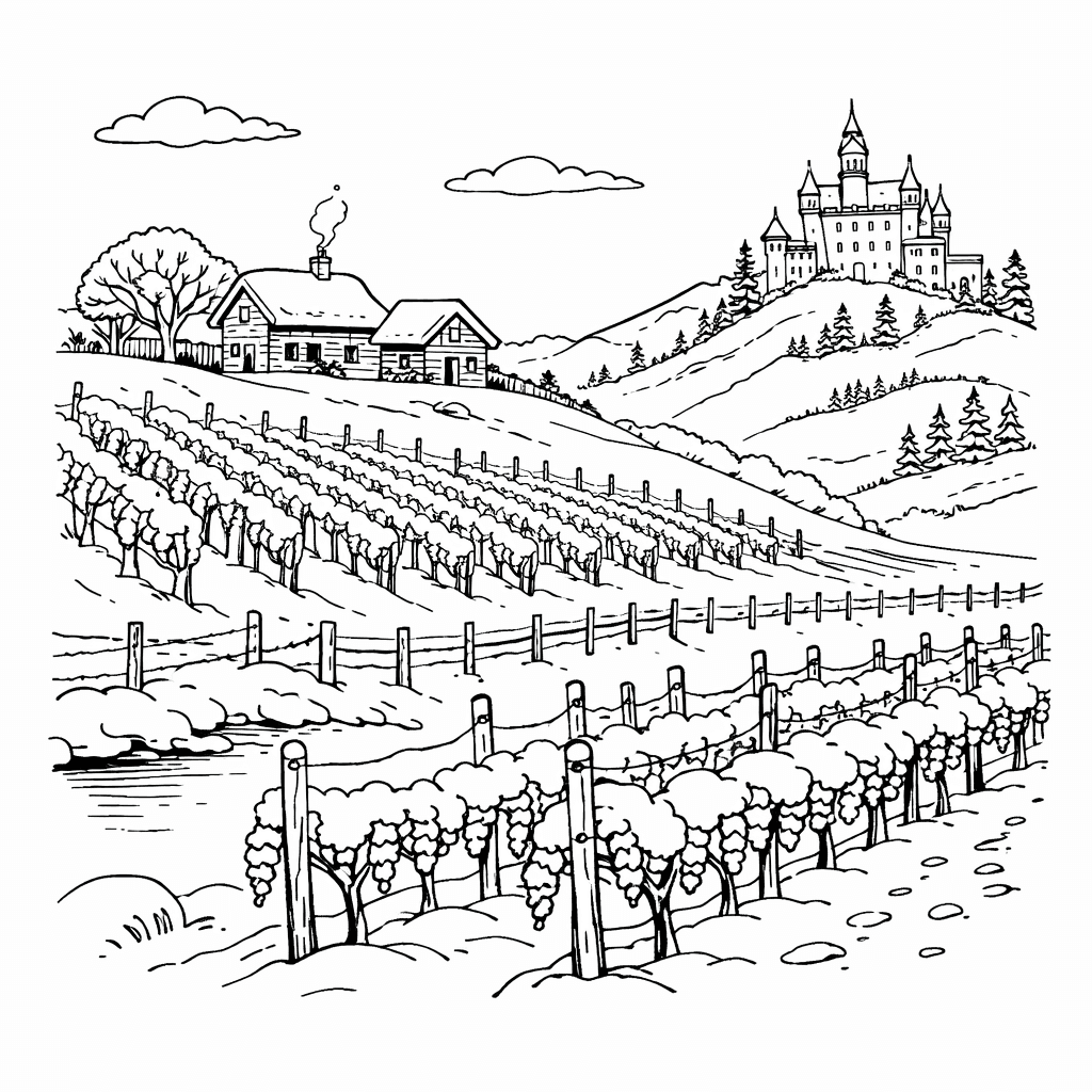 Vinha nevada para colorir