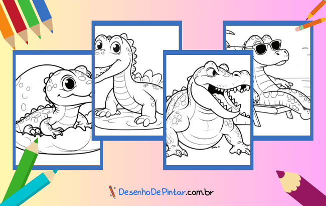 Desenhos de Jacaré para colorir