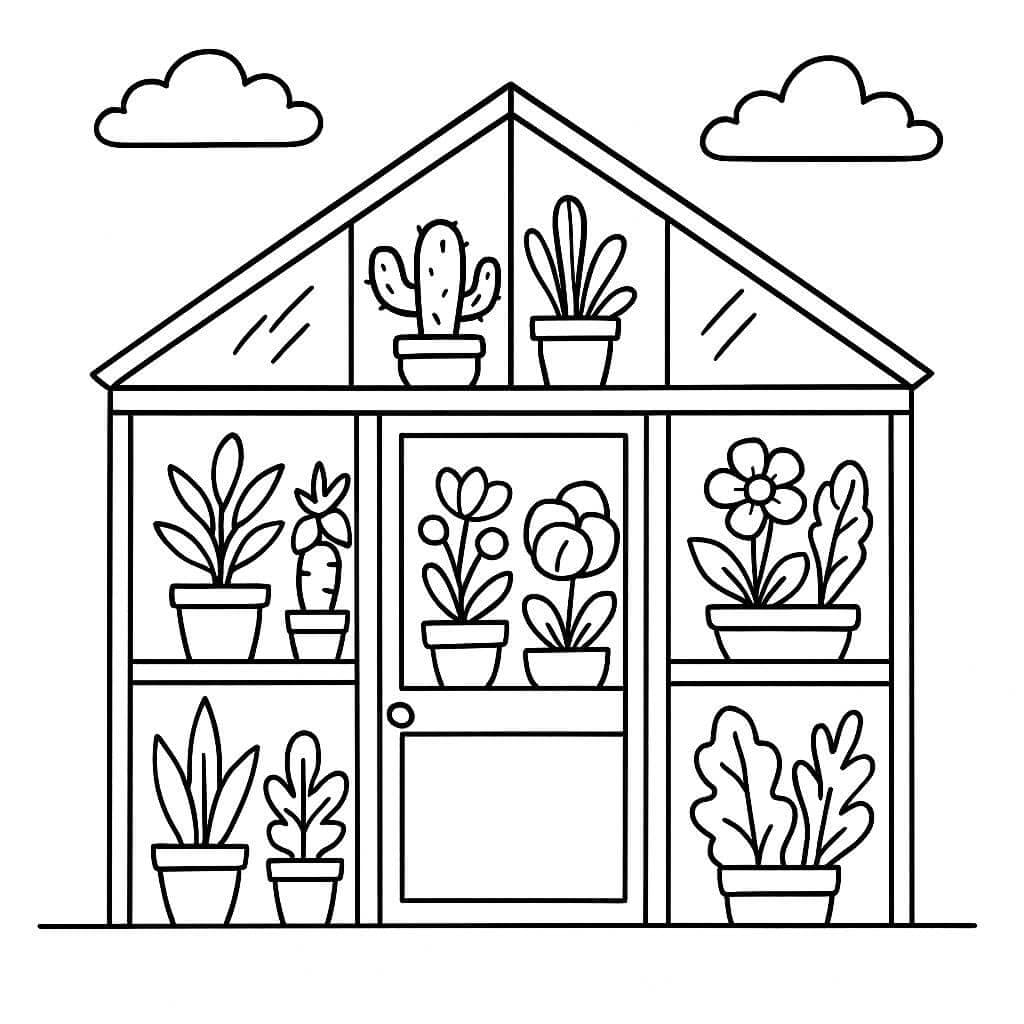 Estufa de jardim para colorir