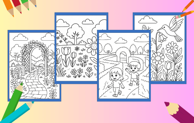 Desenhos de Jardim para colorir