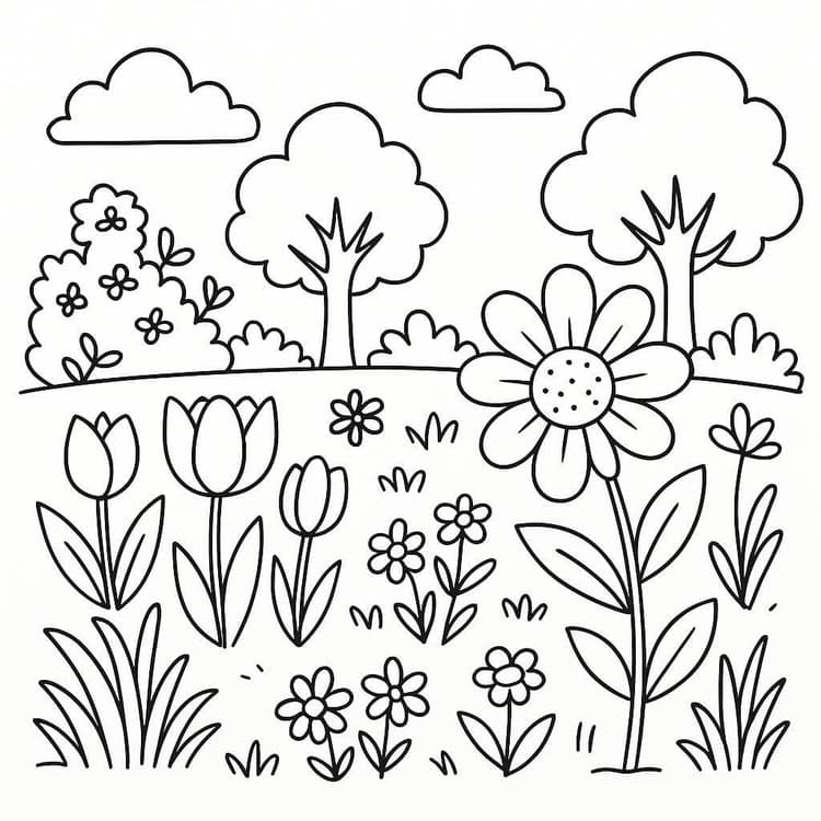 15 Desenhos de Jardim para colorir e imprimir