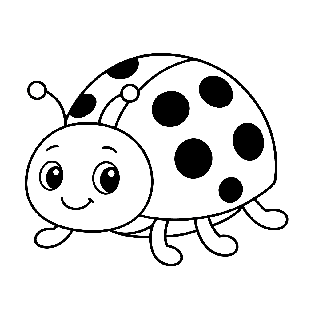 Joaninha simples para colorir