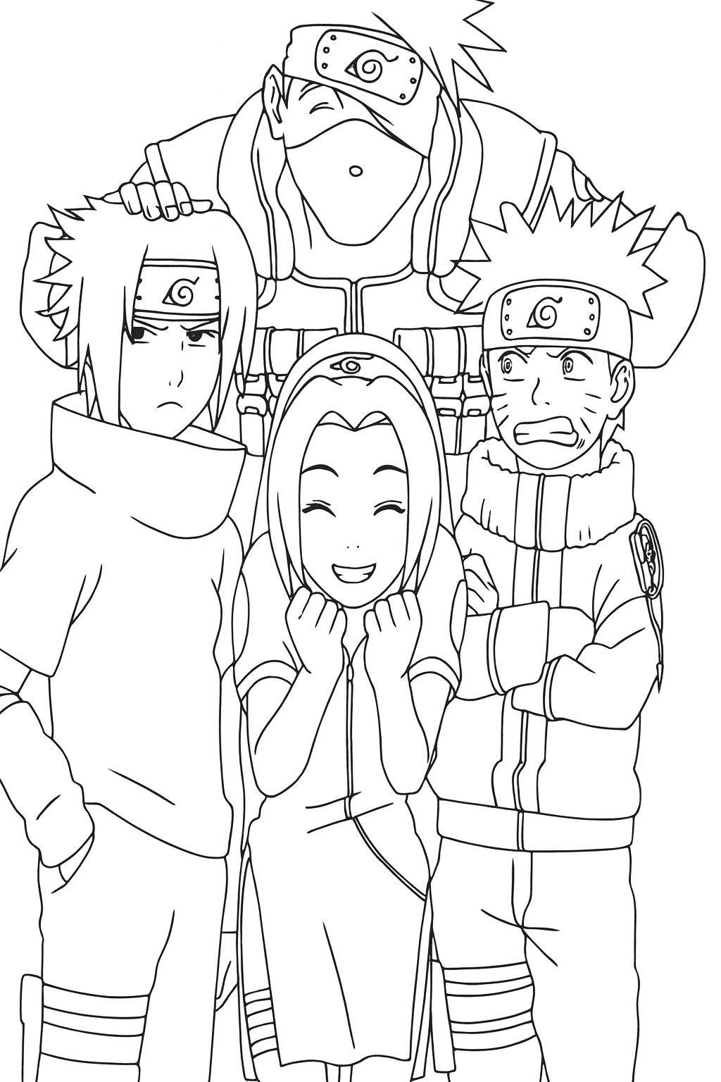 Kakashi e sua turma para colorir