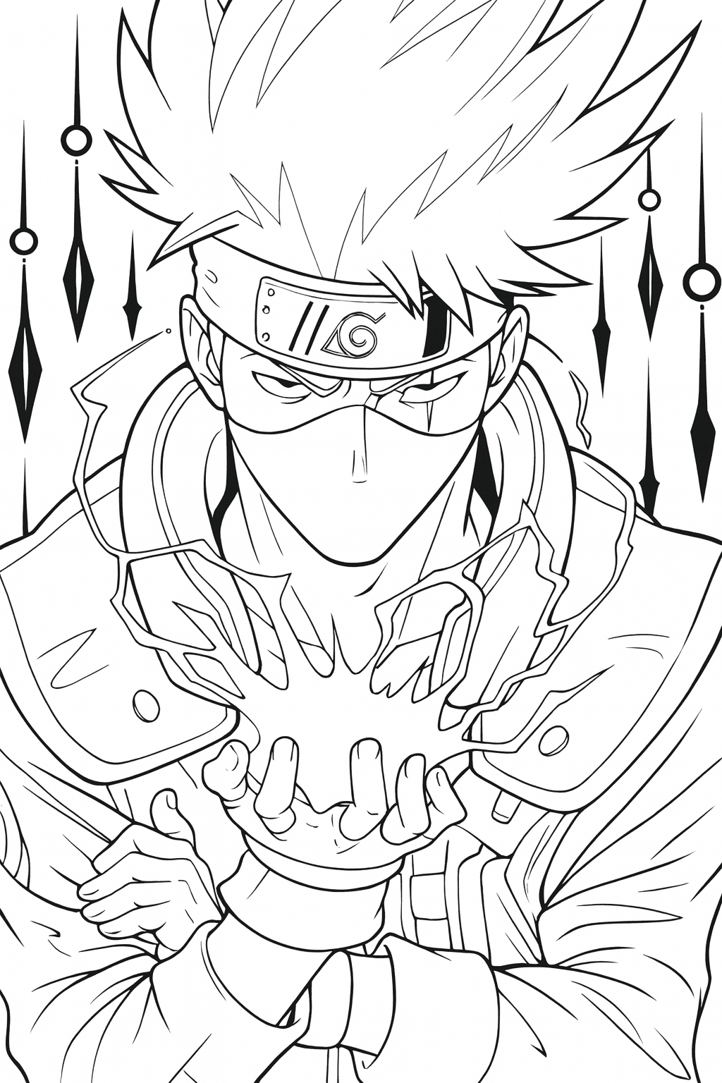 Kakashi com poder para colorir
