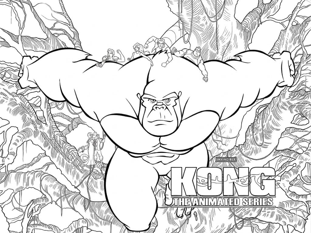 King Kong desenho animado para colorir