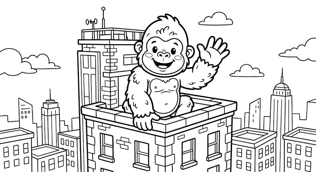 King Kong educação infantil para colorir
