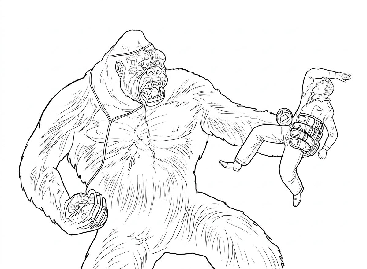 King Kong nos quadrinhos para colorir