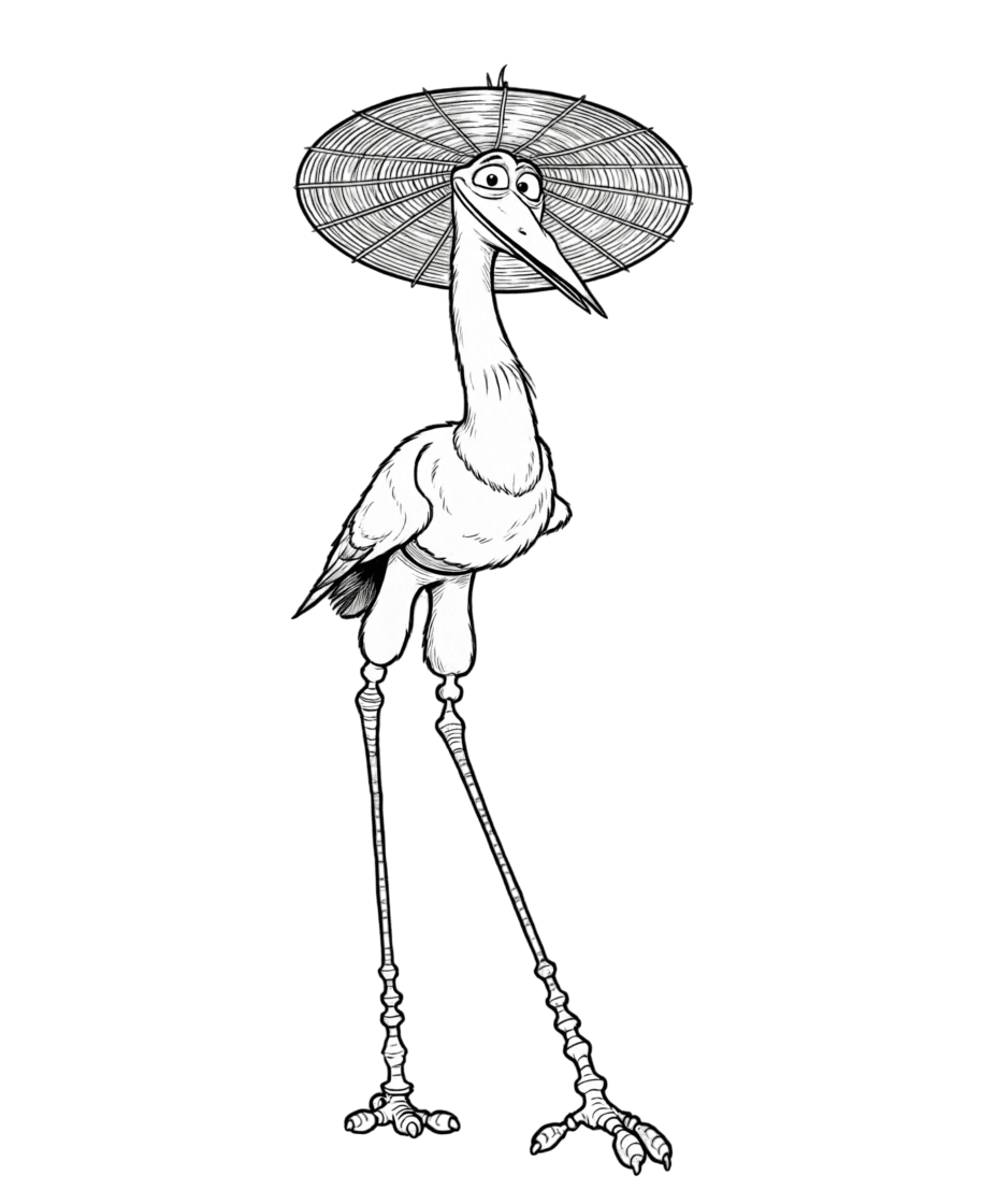 Garça para colorir
