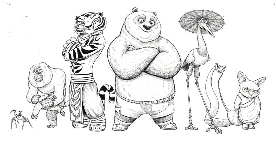 Kung Fu Panda para colorir