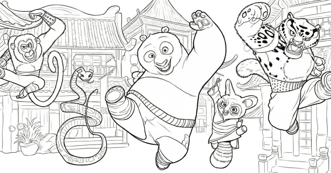 Personagens de Kung Fu Panda para colorir