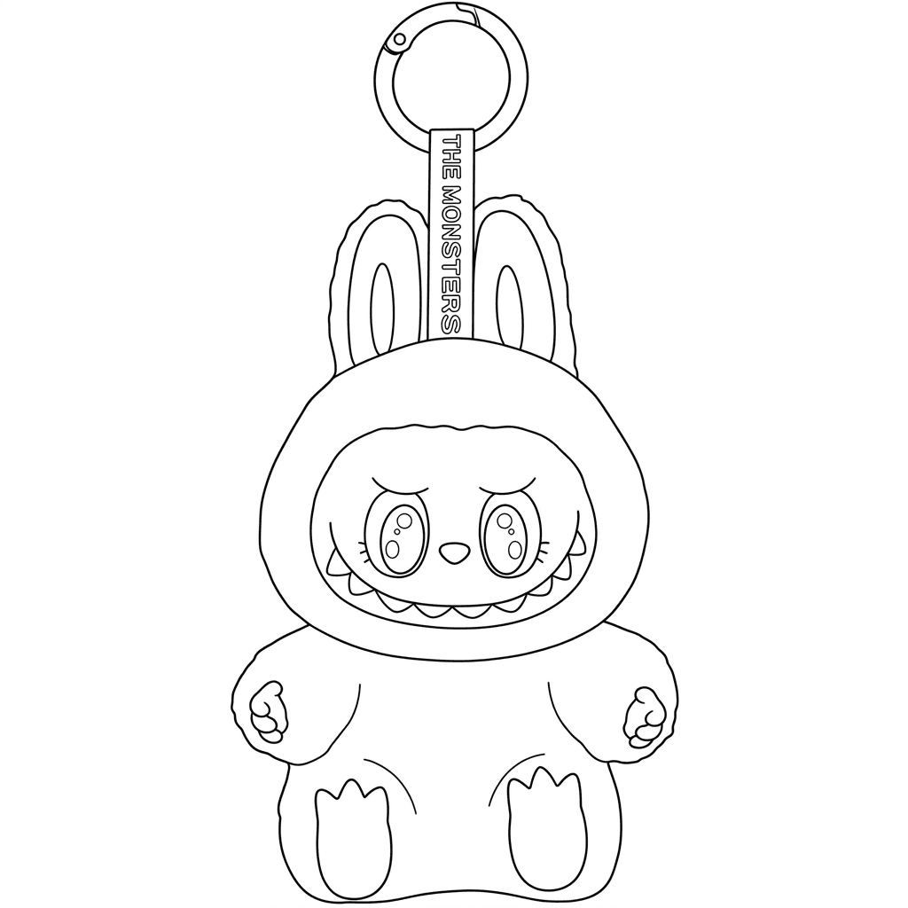 Labubu chaveiro para colorir