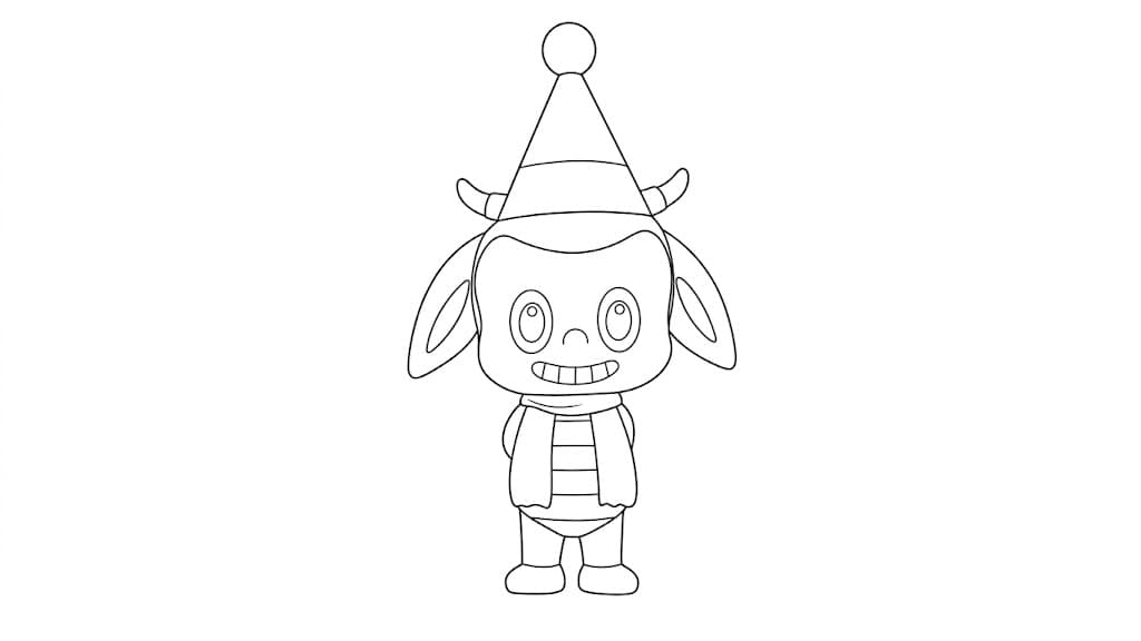 Labubu pato para colorir
