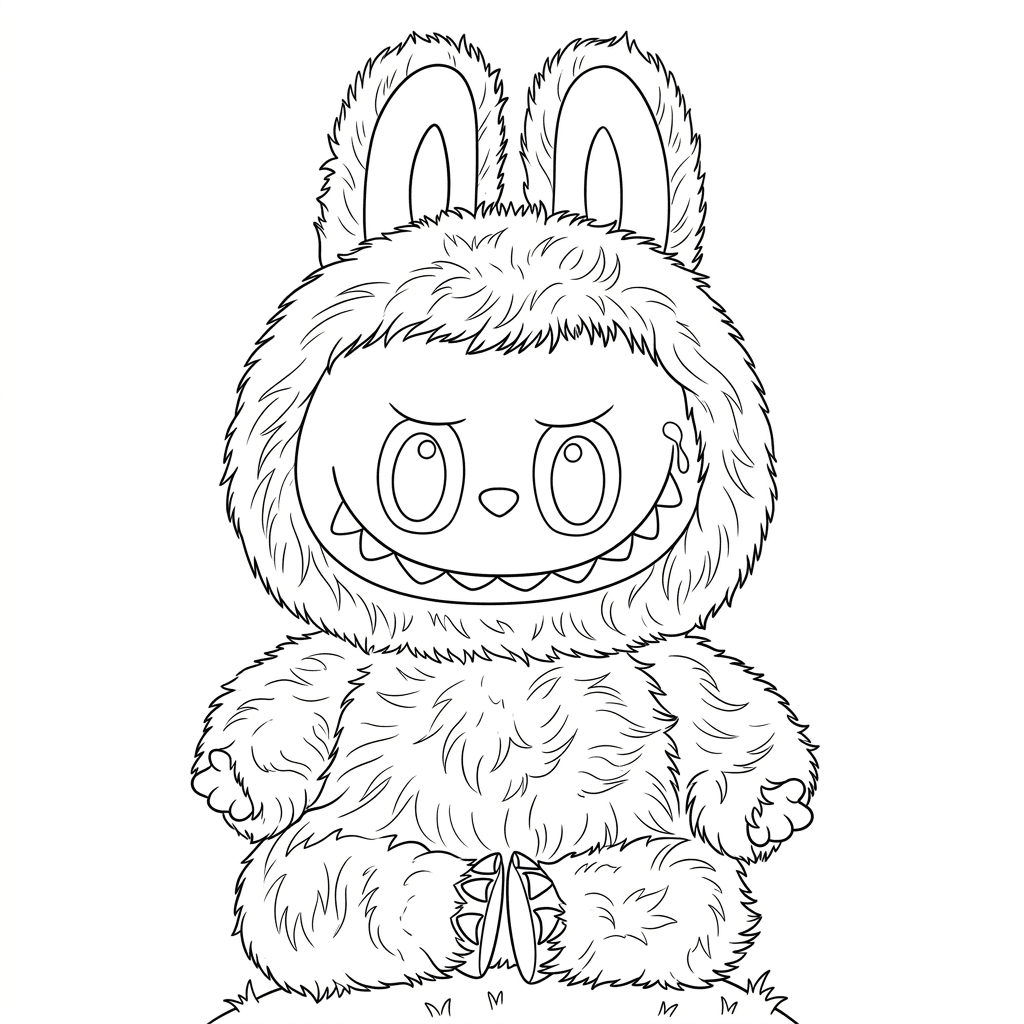 Labubu pelúcia para colorir