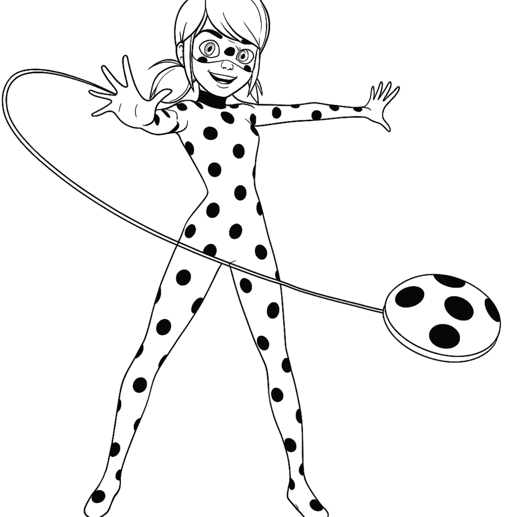Ladybug com seu ioiô para colorir