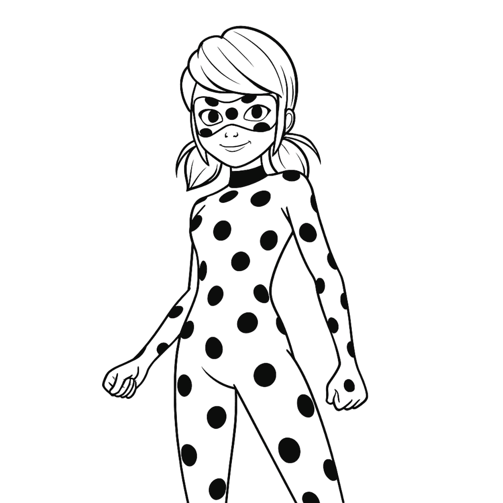 Ladybug sorrindo para colorir