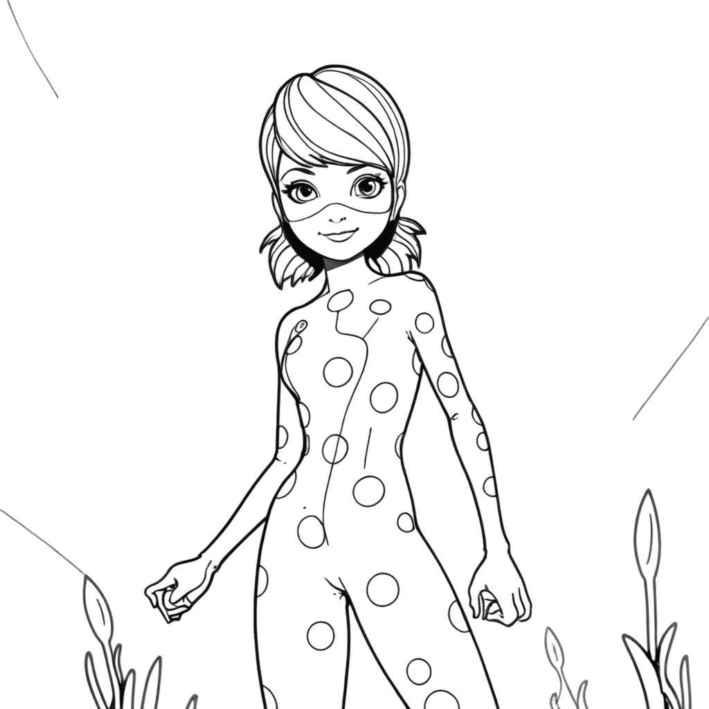 Ladybug vendo plantas para colorir
