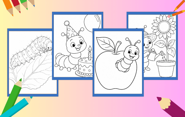 Lagarta para Colorir