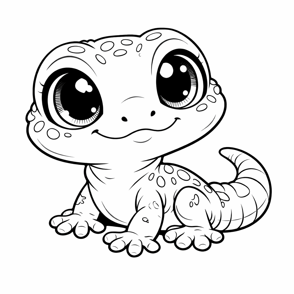 Lagartixa filhote para colorir