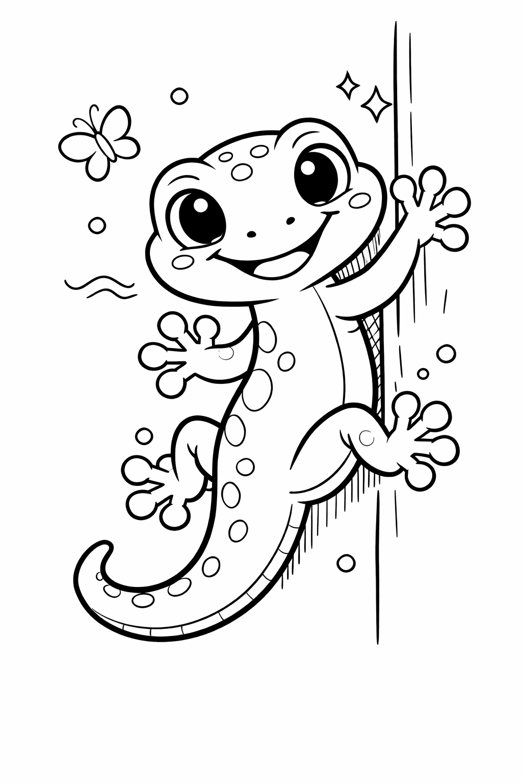 Lagartixa infantil para colorir