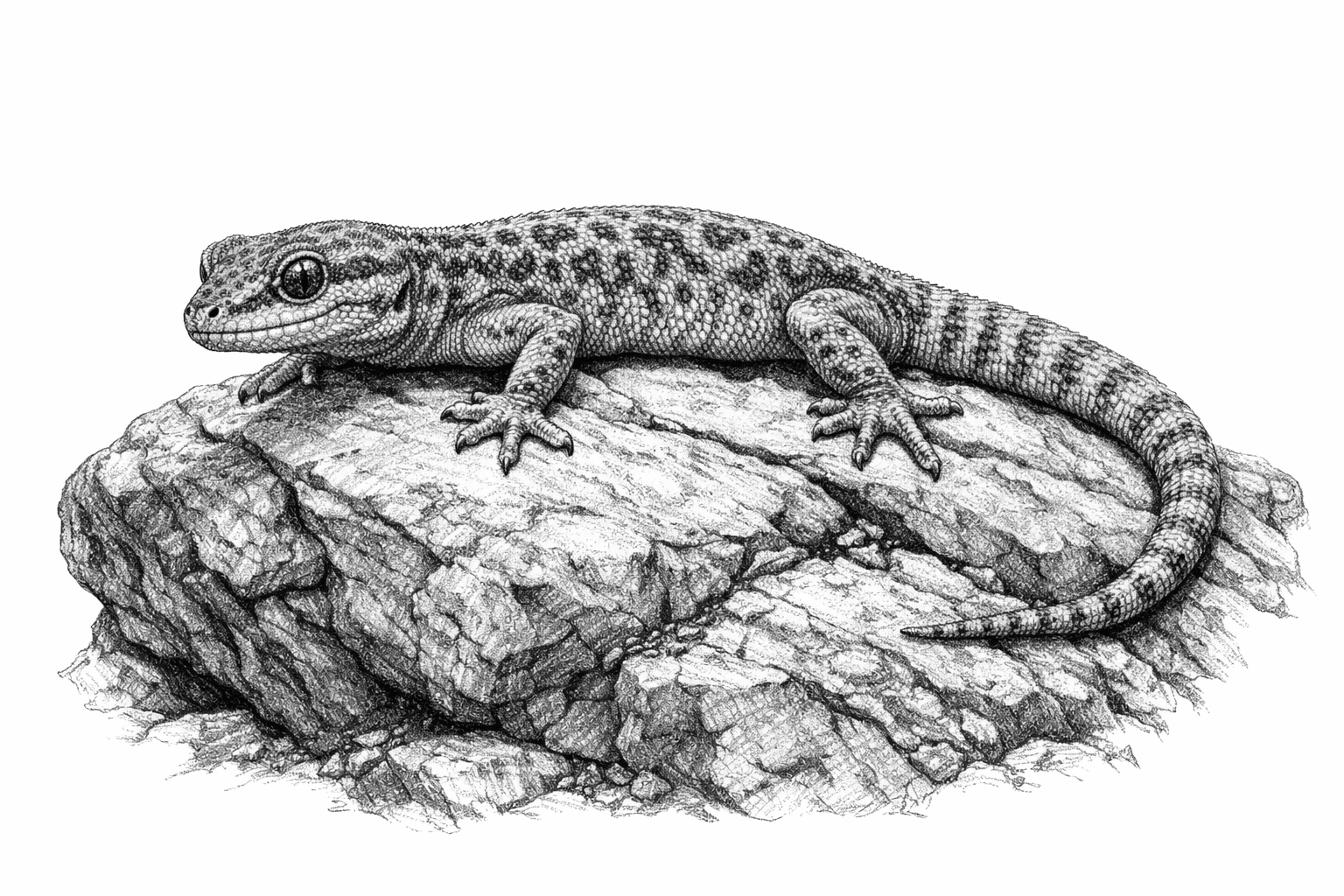 Lagartixa na pedra realista para colorir