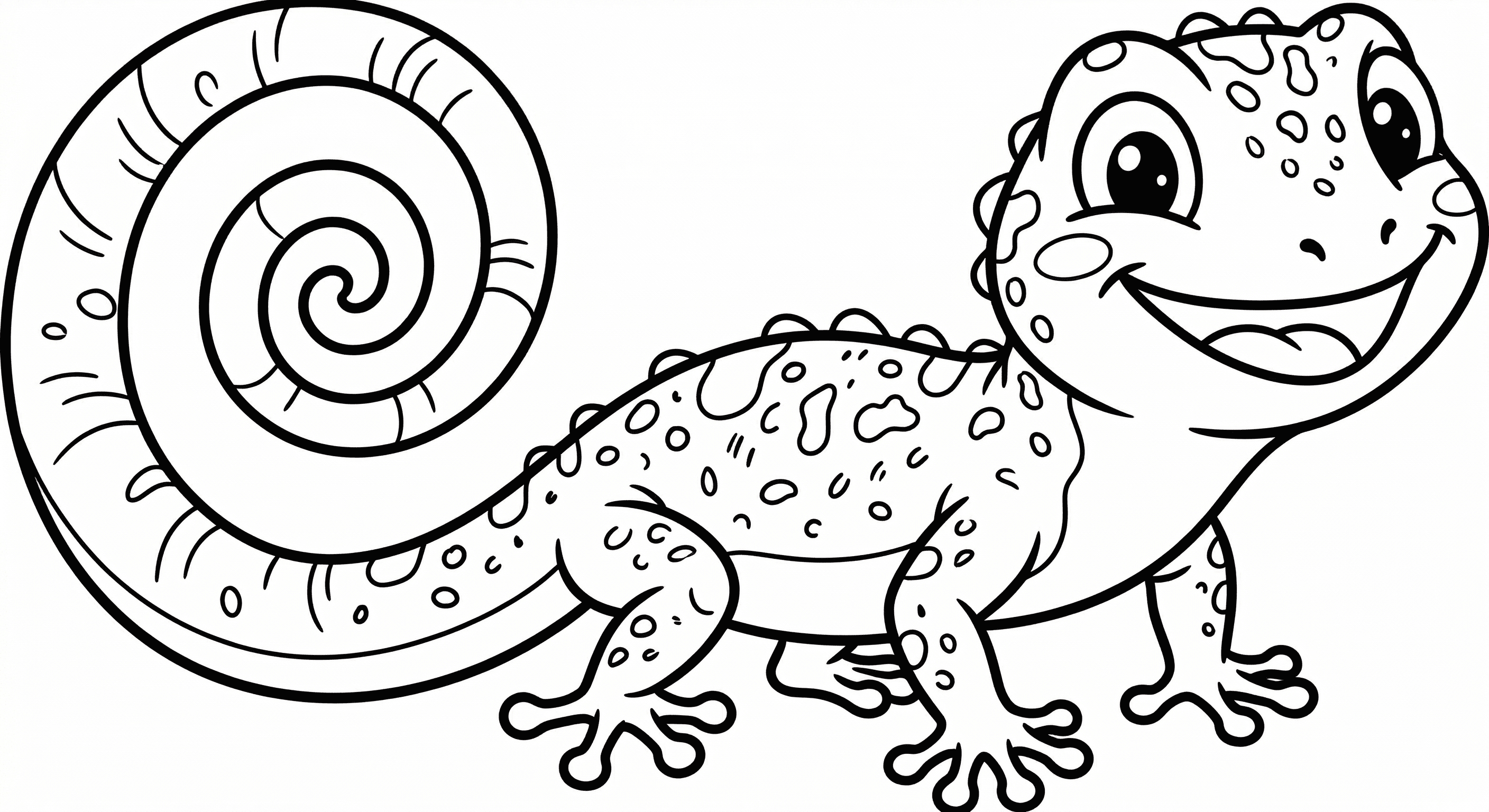 Lagartixa com rabo grande para colorir