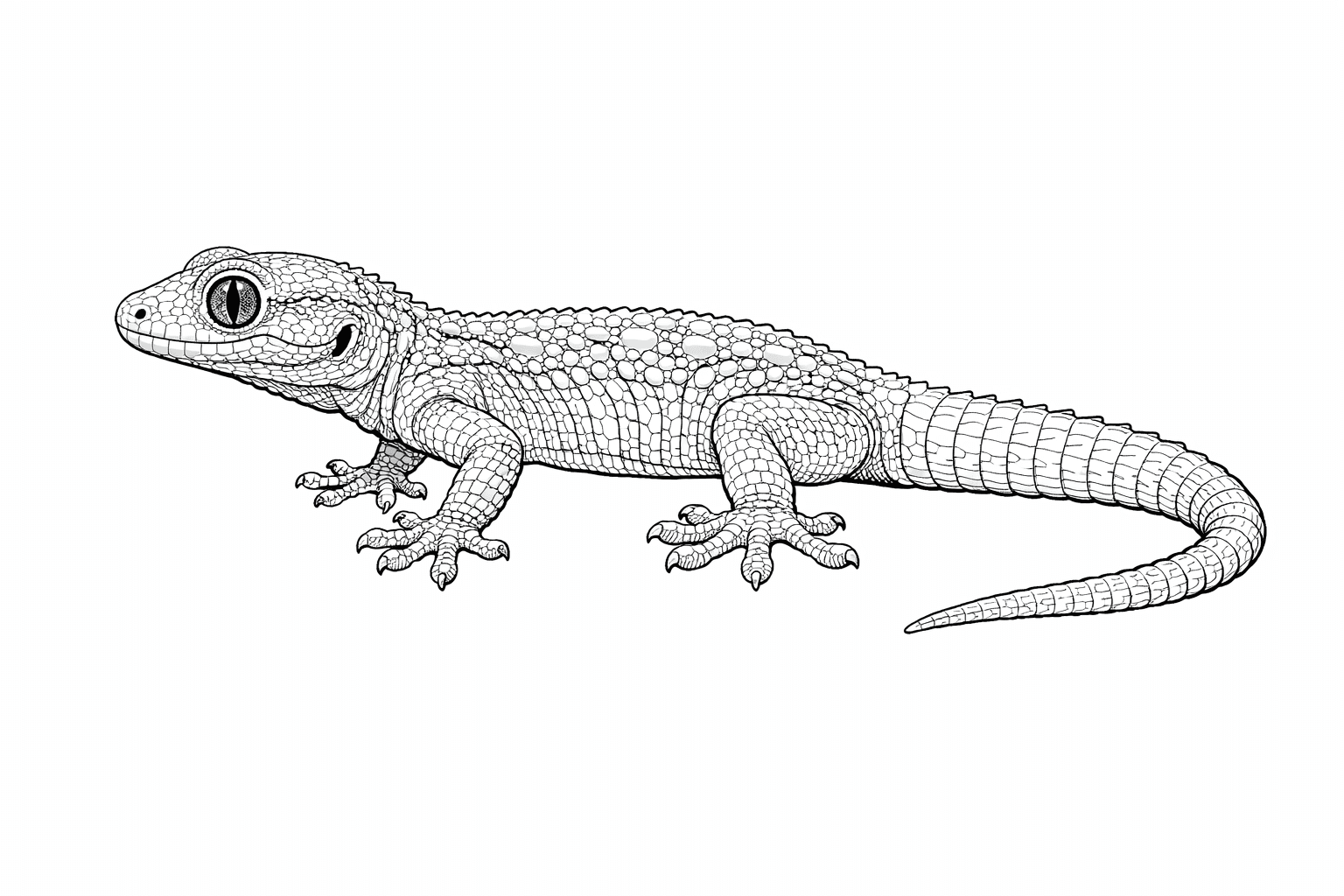 Lagartixa realista para colorir
